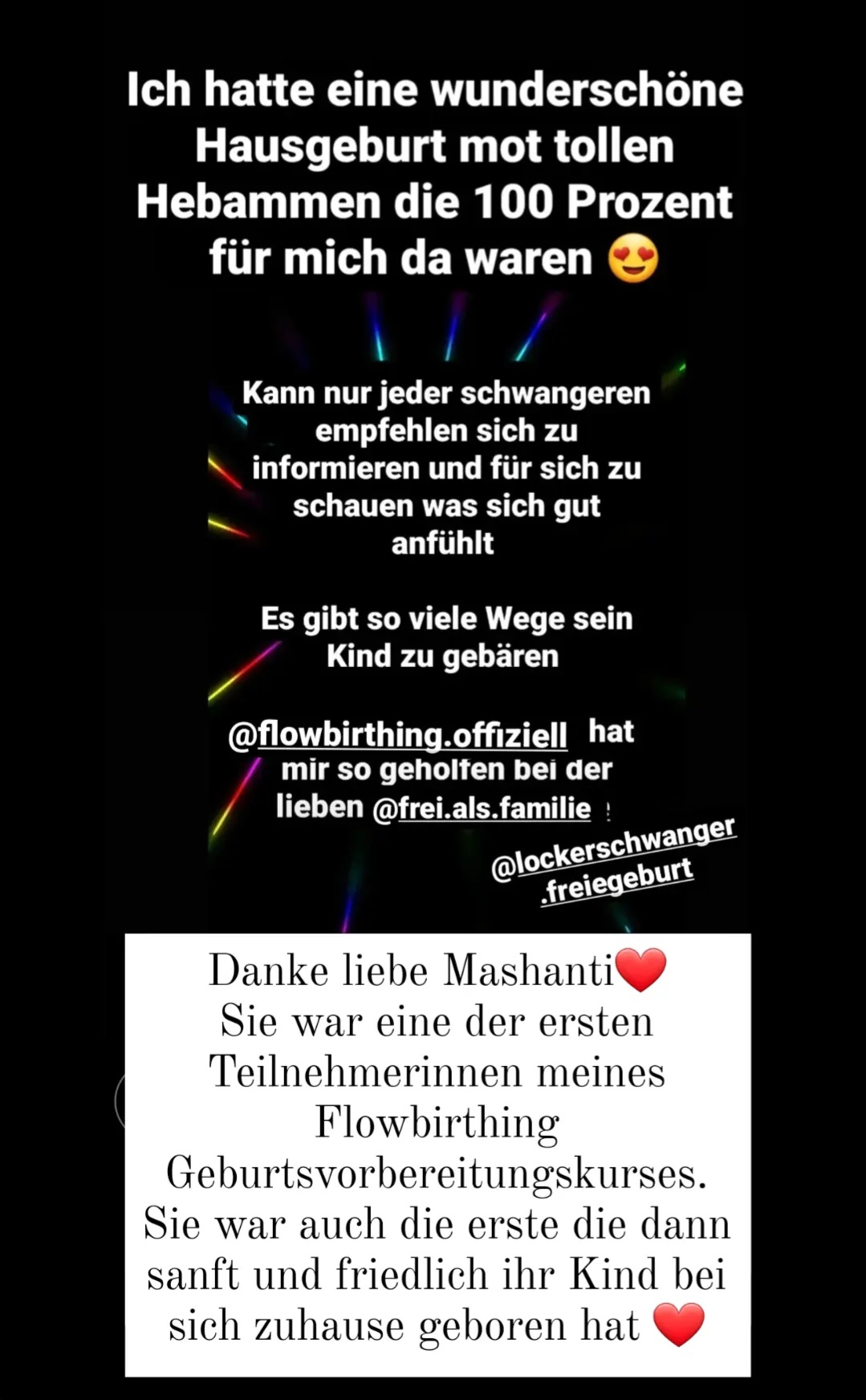 Rückmeldung zur Geburtsvorbereitung und Geburtsbegleitung von Eileen Kraus